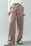 LINEN DRAWSTRING WAIST PANTS: WHITE / S-2/M-2/L-2