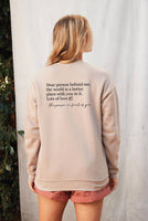 DEAR PERSON BEHIND ME Graphic Sweatshirt: VINTAGE WHITE LONG SLEEVE / XL