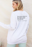 DEAR PERSON BEHIND ME Graphic Sweatshirt: VINTAGE WHITE LONG SLEEVE / XL