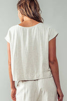 Calm Energy Linen Top : NATURAL / S-2/M-2/L-2