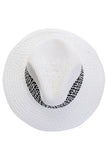 C.C Paper Straw Panama with Whip Stitches on Woven Trim: Natural