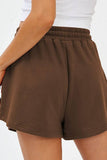Plain High Waist Drawstring Shorts ZZKF805: Gray / M