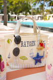 Icon Mini Canvas Tote - Embroidered: Butter & Blue Stripes