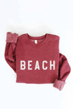 BEACH Graphic Sweatshirt: LIGHT BLUE / M