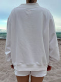 White American Flag Dog Mockneck Sweatshirt 100% Cotton: White / Large