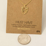 Monstera Cutout Pendant Necklace: G