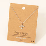 Gold Dipped Airplane Pendant Necklace: G
