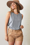 Basic Blank Mineral Graphic Tank Top: CREAM / LARGE