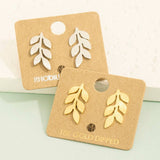 Mini Gold Dipped Leafy Branch Stud Earring: G