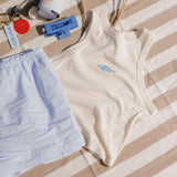 Freshwater Fish Ribbed Racer Tank: M