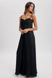 TEXTURED TIE-FRONT MAXI DRESS / WL25-11712: BLACK / M