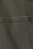 OVERSIZED WASHED BARN JACKET WITH LEATHER COLLAR: NAVY-DK BROWN / S