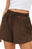 Plain High Waist Drawstring Shorts ZZKF805: Gray / M