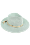 C.C Straw Panama Hat with Tied Ribbon: Dark Natural/Brown