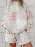 Quilted Pastel Hoodie: Pastel / XL