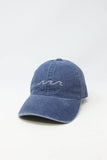 LCAP031 - "Waves" Embroidery Washed Baseball Cap: Navy