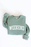WEEKEND Graphic Sweatshirt: HEATHER FOREST / L