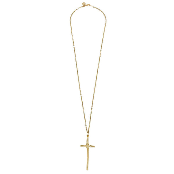 Elongated Long Cross Necklace