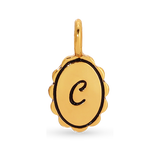 Charm Garden - Scalloped Initial Charm - Gold - C