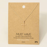Gold Dipped Dainty Cross Pendant Necklace: G