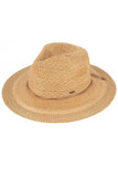 C.C Multi Pattern Suede String Band Panama Sun Hat: Beige