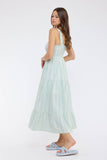 STRIPED SMOCKED MAXI DRESS / WL25-12218: TAUPE/WHITE / S