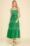CONTRAST EYELET DETAILED MAXI DRESS - 6086D: Black / S