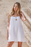 Minimalist Adjustable Strap Slip Mini Dress: LT BLUE / S-M-L:2-2-2