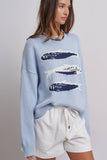 Graphic Oversized Drop-Shoulder Knit Sweater: IVORY / SM-ML:3-3