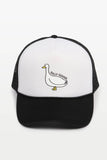 SILLY GOOSE Embroidery Trucker Hat: Black