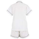 Logan Navy Short Sleeve Shorty Pajamas: M