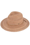 C.C Multi Pattern Suede String Band Panama Sun Hat: Beige