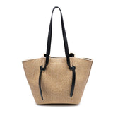 Lorenza Tote - Straw Tote: Natural Black