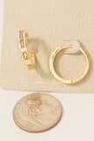 Baguette Pave Hinge Hoop Earrings: G