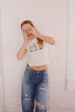 Oyster Party Graphic Baby Tee: White / M