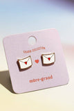Love Notes Enamel Charm Stud Earrings