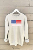 USA FLAG Mineral Graphic Sweatshirt : WHITE DOVE / XL