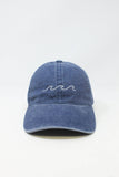 LCAP031 - "Waves" Embroidery Washed Baseball Cap: Navy