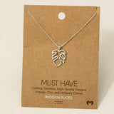 Monstera Cutout Pendant Necklace: G