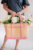 Spencer- Raffia Tote Bag- WS: Navy