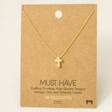 Dainty Mini Cross Pendant Necklace: G