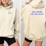 No Crying on the Yacht Nautical Graphic Hoodie: White / XL