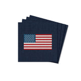 American Flag Printed Needlepoint Coaster Set|Wooden Coaster