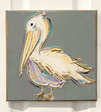 Pelican canvas art textured coastal beach tropical