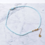 Good Luck Fish Bahama Wood Bead Necklace: Sky Blue