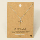 Gold Dipped Dainty Cross Pendant Necklace: G