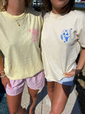 Ivory Blue Swim And Surf Comfort Colors Tee: Ivory / Large