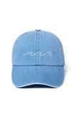 LCAP031 - "Waves" Embroidery Washed Baseball Cap: Navy