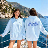 No Crying on the Yacht Nautical Graphic Hoodie: White / XL