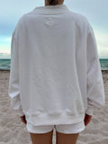White American Flag Dog Mockneck Sweatshirt 100% Cotton: White / XL